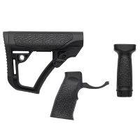 Daniel Defense Blk Collapsible Buttstock, Pistol Grip & Vertical Foregrip Combo 28-102-06145-006