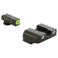 Ameriglo Spartan Grn Trit w/LumiGreen Outline Front, Grn Trit w/Wht Outline Rear 3-Dot Night Sight for Glock 20,21,29-32,36,40,41 GL-247