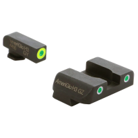 Ameriglo Spartan Grn Trit w/LumiGreen Outline Front, Grn Trit w/Wht Outline Rear 3-Dot Night Sight Glock Gen 1-4 17,19,22-24,26,27,33-35,37-39 GL-243