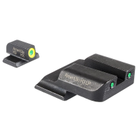 Ameriglo Trooper Grn Trit w/LumiGreen Outline F, Grn Trit w/Serrated Black Outline Sq Rear 3-Dot Night Sight for S&W M&P Shield (Excl. EZ) SW-822