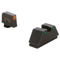 Ameriglo Optic Compatible XLT Green Trit w/Orange Outline .315"F, Green Trit w/Black Outline .394"R Sight Set for Glock XL (Excl. 42,43,48) GL-452