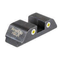 Ameriglo Classic Yellow Tritium 2-Dot w/White Outlines .256"H .165 Sq Notch Rear Sight for Glock 42,43,43X,48 GL-8431R