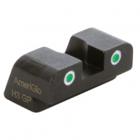 Ameriglo Green Tritium 2-Dot w/White Outlines .27"H .165" Sq Notch #10 Rear Sight for Most Sig/Springfield Models, Hellcat (non OSP) XD-191R