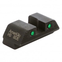 Ameriglo Trooper MOS Green Tritium 2-Dot w/Black Outlines .276"H .165 Sq Notch Rear Sight for Glock (Excl. 42,43,48) GL-875R