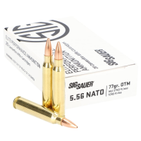Sig Sauer Ammo 5.56 NATO Elite Match Grade 77gr Open Tip Match 20/Box E556M4-20