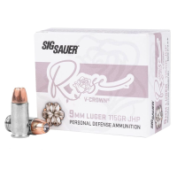 Sig Sauer Ammo 9mm 115gr Elite V-Crown Rose JHP 20/Box E9MMA1-ROSE-20