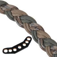 Paradox Olive Brown Camo Elite Double-Wide Braid Bow Wrist Sling w/Leather Mount PBSE-E-53