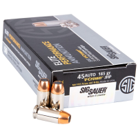 Sig Sauer Ammo .45 ACP 185gr Elite V-Crown Jacketed Hollow Point 50/Box E45AP0-50