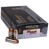 Sig Sauer Ammo .45 ACP 230gr Elite V-Crown Jacketed Hollow Point 50/Box E45AP2-50