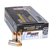 Sig Sauer Ammo 9mm 115gr Elite V-Crown JHP 50/Box E9MMA1-50