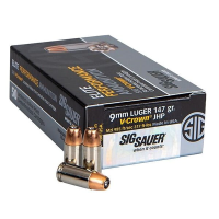 Sig Sauer Ammo 9mm 147gr Elite V-Crown JHP 50/Box E9MMA3-50