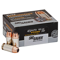 Sig Sauer Ammo .45 ACP 185gr Elite V-Crown Jacketed Hollow Point 20/Box E45AP0-20