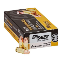 Sig Sauer Ammo 9mm 115gr Elite Ball Full Metal Jacket 50/Box E9MMB1-50