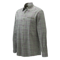 Beretta Wood Plain Collar Shirt Ecru Check X Large LU801T1645011FXL