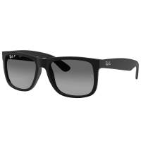 Like New Ray-Ban Justin Black Nylon Sunglasses w/Polarized Grey Gradient Lenses 0RB4165-622/T3-55