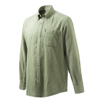 Beretta Wood Flannel Button-Down Shirt Light Green/Beige Plaid Small LUA10T1644014YS