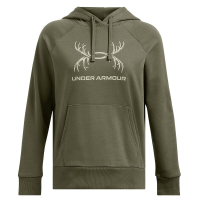 Under Armour Women's Rival Fleece Antler Hoodie Marine OD Green/Black MD 1387574-390002