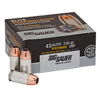 Sig Sauer Ammo 45 ACP Elite V-Crown 230gr JHP 20/Box E45AP2-20