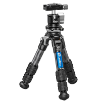 Leofoto LS-X Ranger LS-223CEXX Carbon Fiber Mini Tabletop Tripod w/Mounting Stud, Integrated Leveling Base & LH-25 Mini Ball Head LS-223CEXX-LH-25