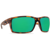 Costa Reefton Matte Retro Tortoise Frame Sunglasses w/Green Mirror Lenses