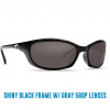 Costa Shiny Black Frame Sunglasses w/Gray 580P Lenses