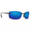 Costa Ballast Shiny Black Frame Sunglasses w/Blue Mirror 580P C-Mate Lenses