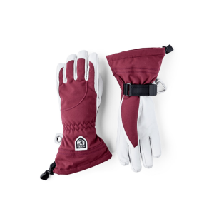 Hestra Heli Ski Glove - Women's - Bordeaux / Off White - 7 - Medium