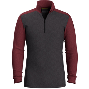 Smartwool Classic Thermal Merino Base Layer 1/4 Zip Top - Men's - Charcoal / Currant - Extra Large