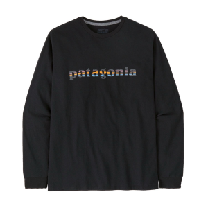 Patagonia Long-Sleeved '73 Text Logo Responsibili-Tee - Men's - Black - Medium