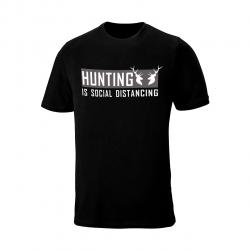 WEBY Unisex "Hunting Is Social Distancing" Black Hunting T-Shirt (HISD)