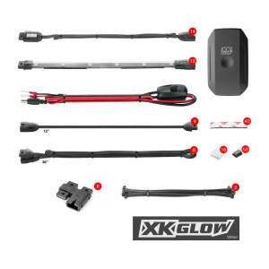 XKGLOW 14xPod + 12x10in Strip XKchrome Smartphone App Controlled ATV /Motorcycle LED Accent Light Kit (KS-Moto-Pro)