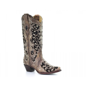 CORRAL Ashley Flowered Embroidery Brown Boot (A3569-LD)