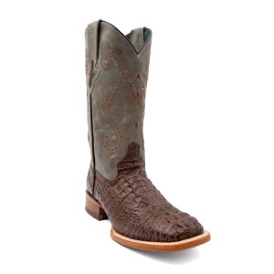 FERRINI Men's Caiman Croc Print Square Toe Boots - Ferrini