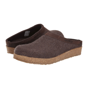 HAFLINGER Unisex GZL Leather Trimmed Arch Support Wool Clogs - Haflinger