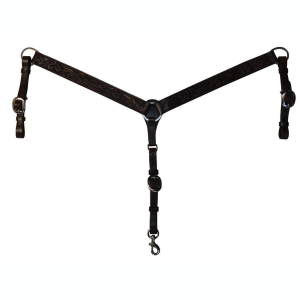 CIRCLE Y Straight Floral Walnut Breast Collar (4280-0001) - Circle Y