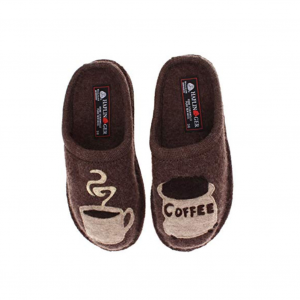 HAFLINGER Unisex Coffee Arch Support Earth Wool Slippers (313039-63)