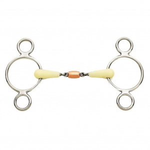 HAPPY MOUTH Copper Roller 2 Ring Gag Bit (468552SS)