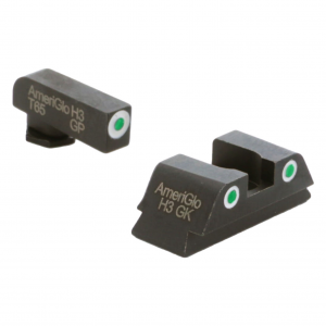 AMERIGLO For Glock Classic Style 3 Dot Green Tritium White Outline Front and Rear Sights (GL-430)