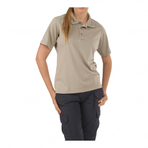 5.11 TACTICAL Womens Performance Short Sleeve Polo Silver Tan