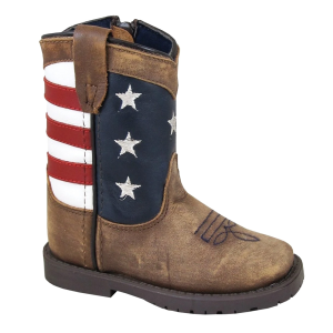 Smoky Mountain Boots SMOKY MOUNTAIN BOOTS Toddler Stars And Stripes Vintage Brown Western Boots (3800T) - $47.60 at gritroutdoors.com