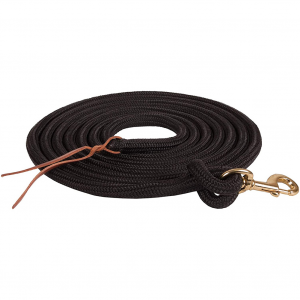 MUSTANG 15ft Braided Poly Black Lead Rope with Brass Plated Snap (8908-D)