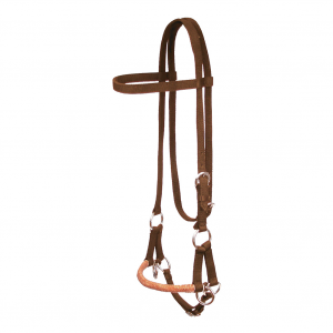 MUSTANG Side Pull With Rawhide Noseband Brown Bridle (8166)