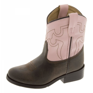 SMOKY MOUNTAIN BOOTS Girls Monterey Brown/Pink Western Boots (1574T)