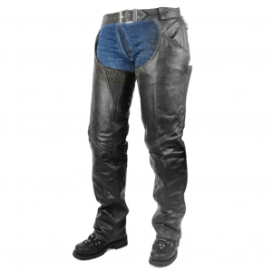 VANCE LEATHERS USA Zip-Out Insulated Pant Style Motorcycle Leather Chaps
