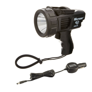 STREAMLIGHT Waypoint Rechargeable 120V AC Black Pistol-Grip Spotlight With Rechargeable/Super Siege 12V DC Cord (44911-44923-BUNDLE)
