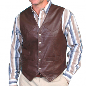 SCULLY Mens Soft Touch Lamb Lambskin Snap Vest