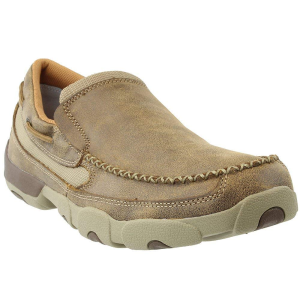 TWISTED X Mens Slip-on Driving Bomber Moccasins (MDMS002) - Twisted X