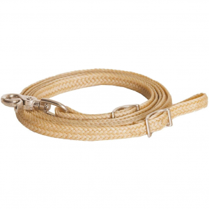 MUSTANG Waxed Braided 8ft Tan Roping Rein