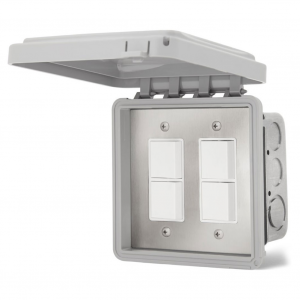 INFRATECH Duplex Stack Switch Dual Flush Mount Controller with Weatherproof Cover (14-4315)