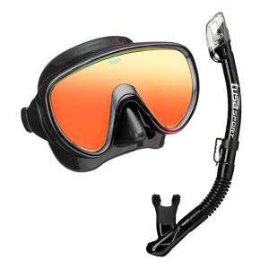 TUSA Serene Adult Mirrored Lens Mask and Snorkel Combo (UC-1625PMQB) - Tusa